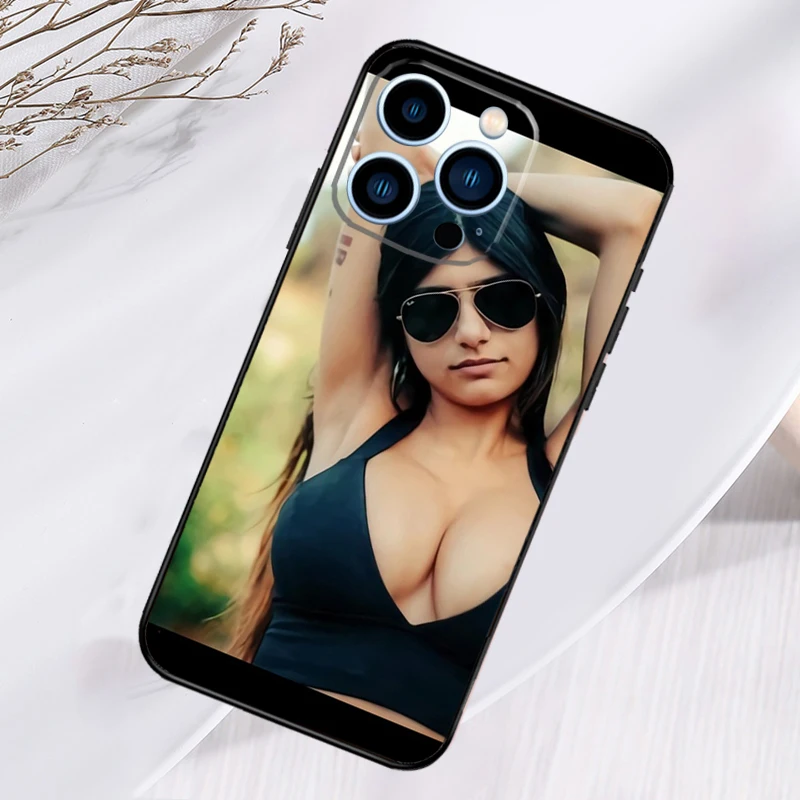 Sexy Beauty Girl Mia Khalifa Fundas For iPhone 13 14 15 16 Pro Max X XR XS Max Plus 12 Mini Case For iPhone 11 Pro Max Cover