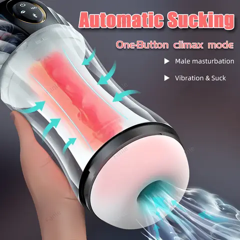 Automatic Sucking Male Masturbators Sex Machine Blowjob Toy Adult Sex Toys for Men Pocket Pussy Stroker Vibration & Suction 18+