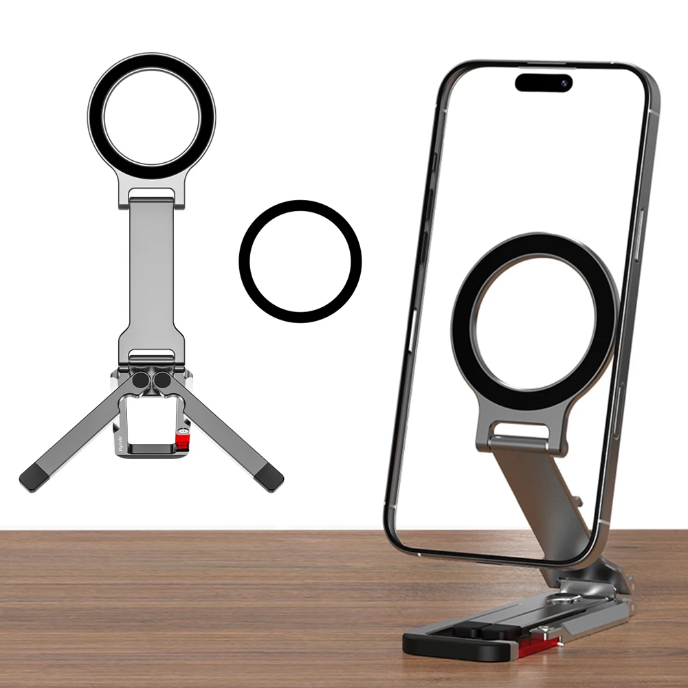 

Magnetic Phone Tripod Stand Foldable Portable Magnetic Phone Holder for iPhone 16 15 14 13 12 Series