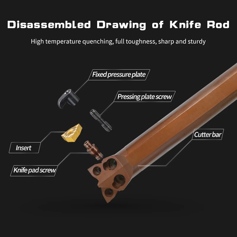 D16R-MW04R D20R-MW04L D25R-MW08H Spring steel Double head Internal Turning Tool Holder WNMG Inserts Lathe Bar CNC Cutting Tools