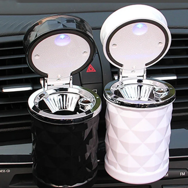 

Car LED Ashtray with Large Capacity and,Multifunctional Vehicle Cup Holders Air Vent Ashtray Interior Portable Hanging Trash Can