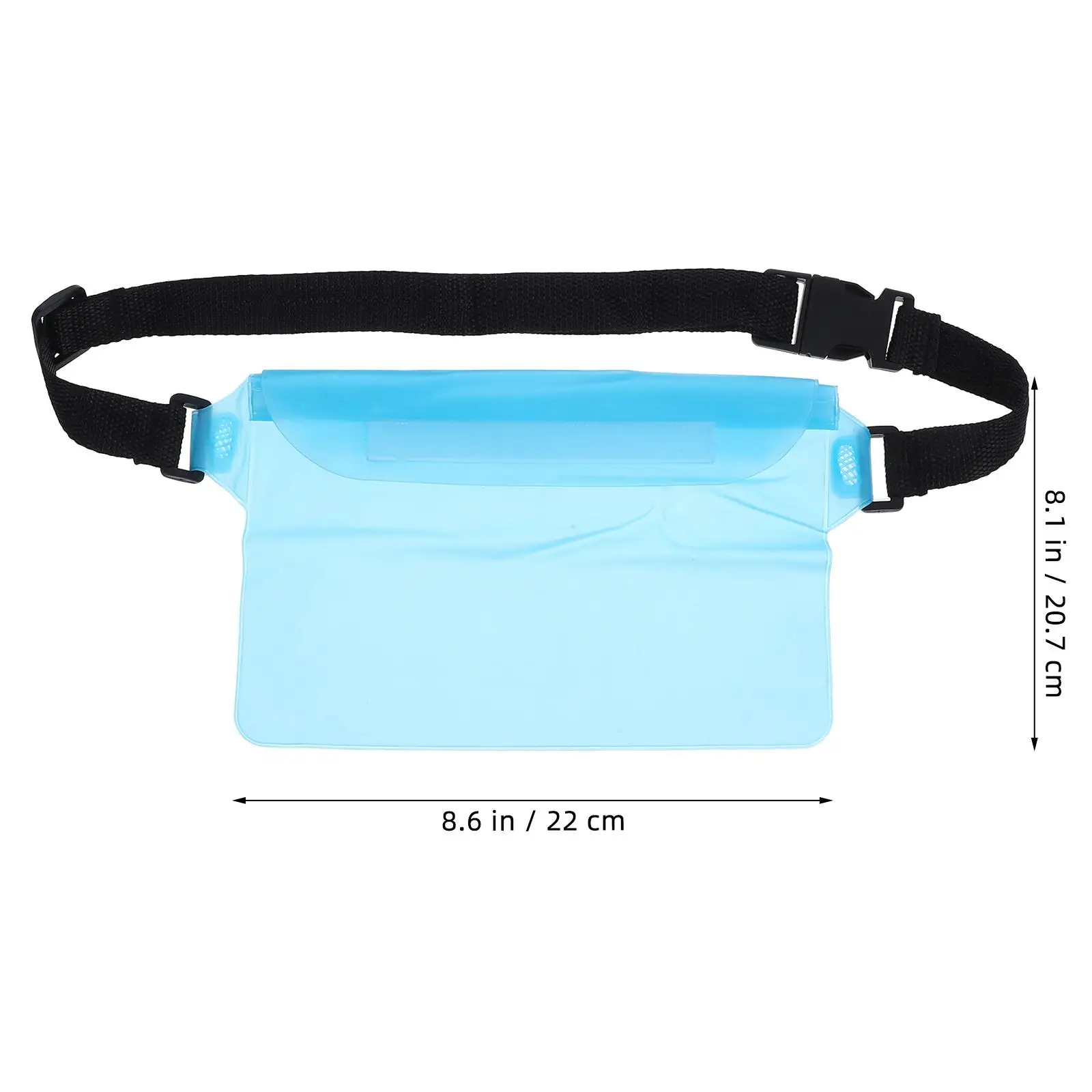 2pcs Waterproof Waist Bag Pouch for Phone Crossbody Adjustable Strap Transparent Material Swim Fanny Pack Belt Bags