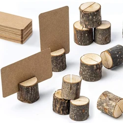 5/10/30set Natural Wooden Place Card Holders Rustic Table Sign Number Holders Kraft Table Place Cards Wedding Party Decoration