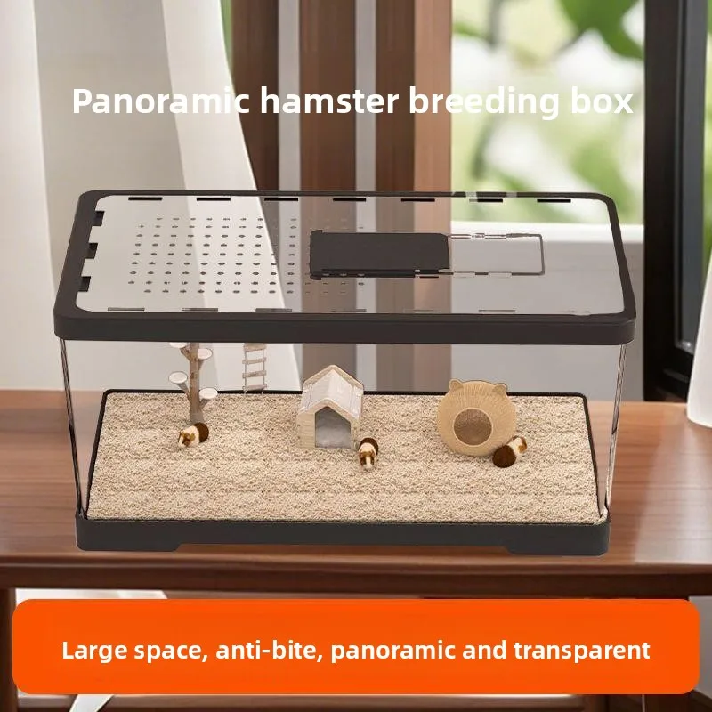 

Luxury Transparent Hamster Cage for Golden Hamster Hedgehog Spacious Villa with Toys