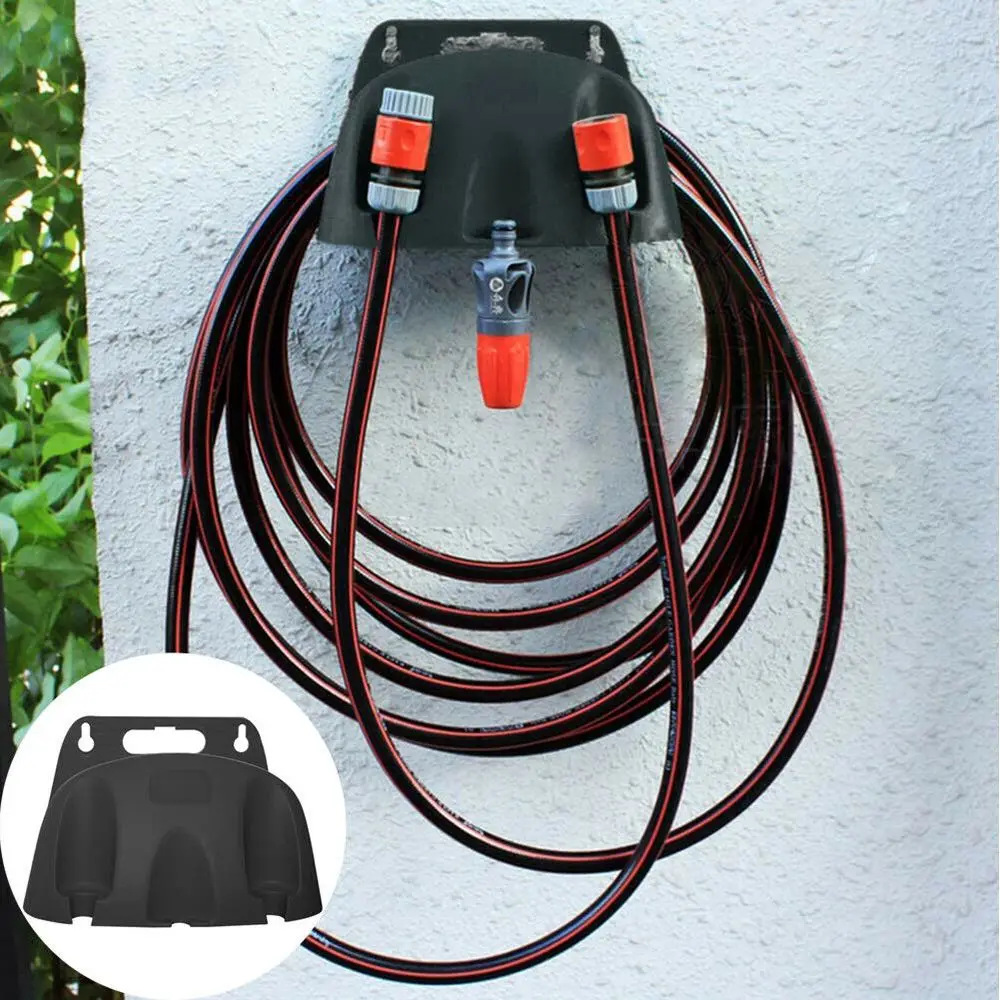 Storage Rack Wall-Mounted Water Pipe Rack Garden Yard Watering Organizer Pipe Holder Garden Tool Plastic Rack Hosepipe Hanger