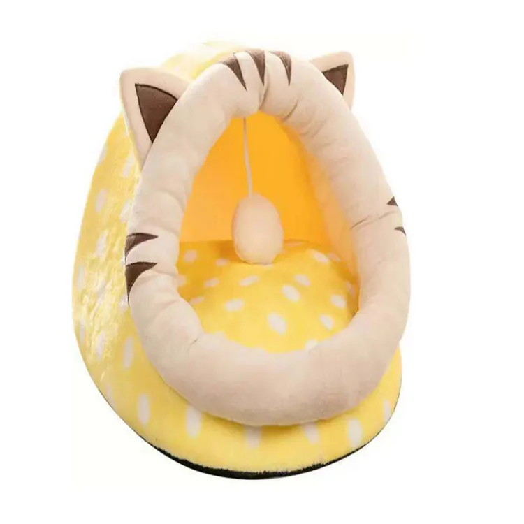 

Manufacturer wholesale gray pink yellow cat bed cute shape design