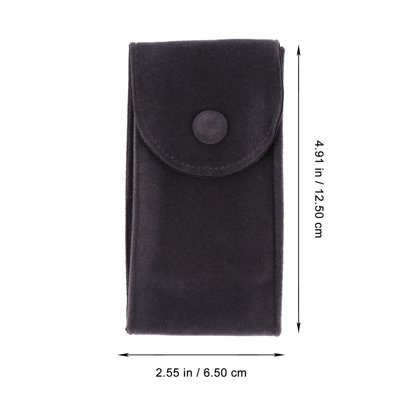 Watch Pouch Dark Grey Portable Travel Watch Organizer Storage Bag Soft Padding Snap Closure Compact Size Gift