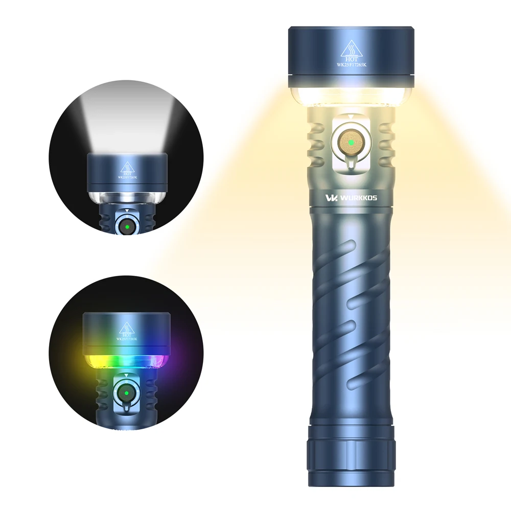 Wurkkos TS27 懐中電灯 845m ビーム距離 RGB 照明効果 逆充電機能