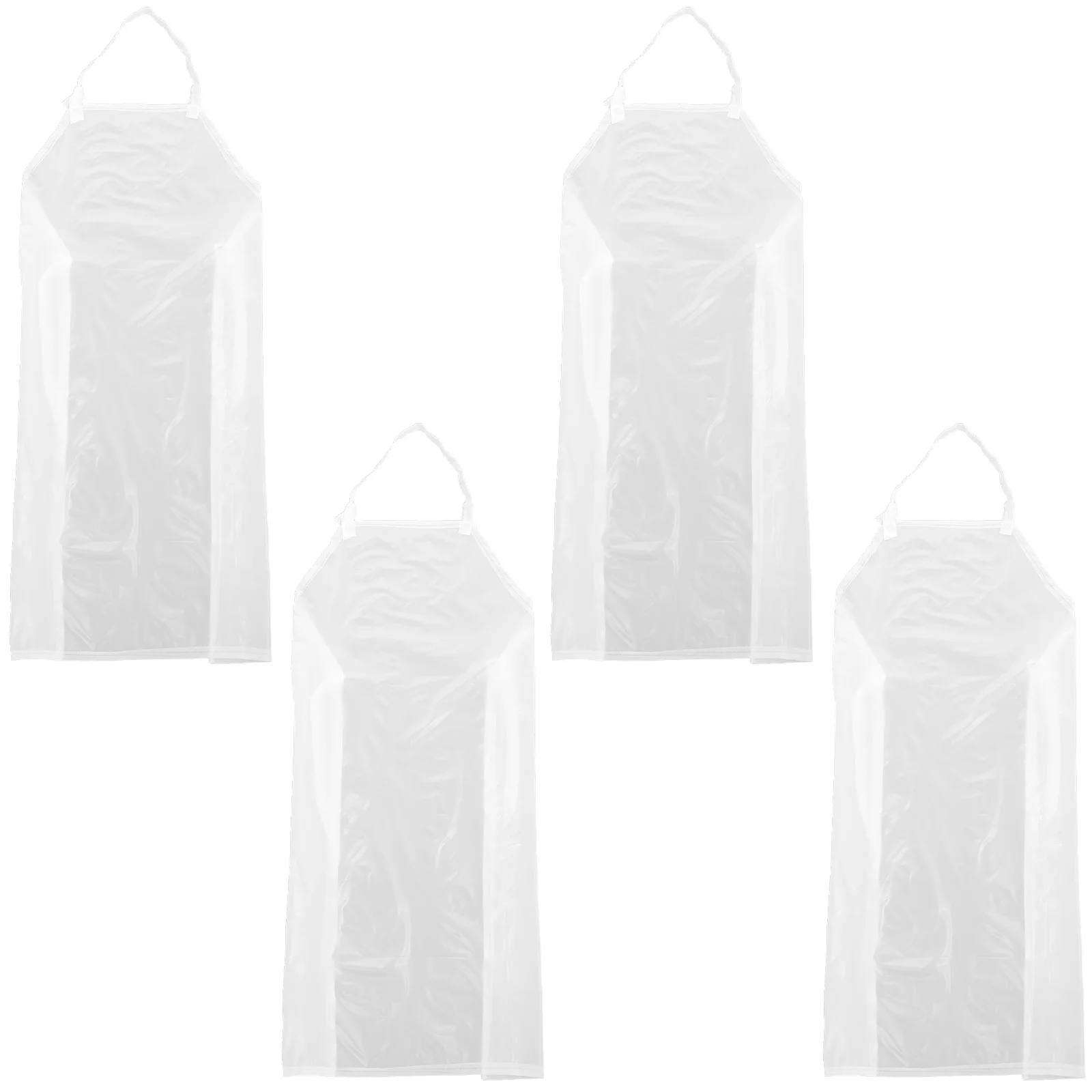 

4Pcs Waterproof Kitchen Aprons Frosted PVC Oil Proof Reusable Adjustable Cooking Grilling Dog Grooming Gardening Aprons