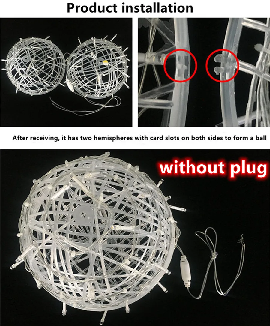 30 سنتيمتر 20 سنتيمتر LED الروطان الكرة الجنية أضواء في الهواء الطلق جارلاند شجرة عيد الميلاد حديقة سلسلة أضواء لحفل زفاف زينة عيد الميلاد