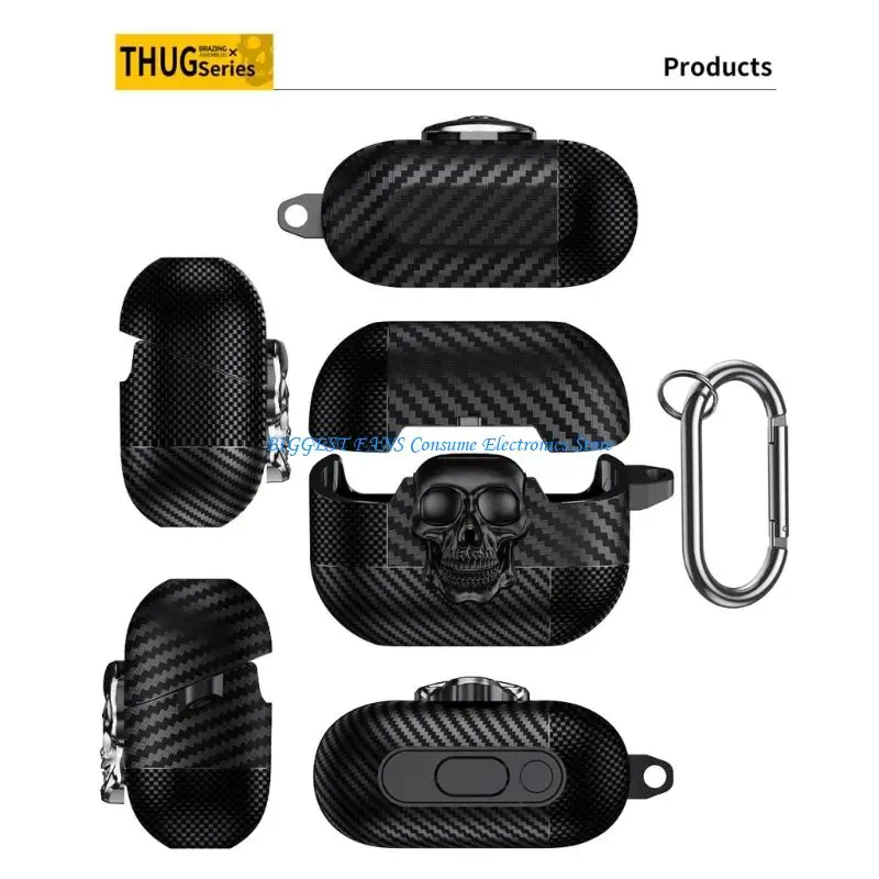 

Anti Scratch Earbuds Protections Skull Carbon Fiber Precise For Buds 3Pro