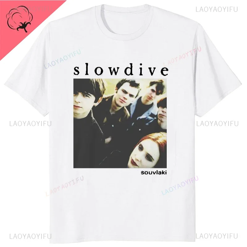 Slowdive Tour 90s  Men T Shirts  Novelty Tee Shirt Short Sleeve O Neck T-Shirts 100%Cotton Graphic Printed Clothing