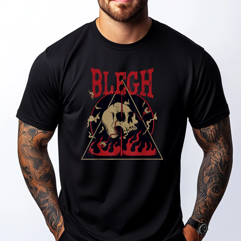 Blegh Funny Metalcore Metal Skull Djent Deathcore Shirts Men Graphic Tshirt Father's Day