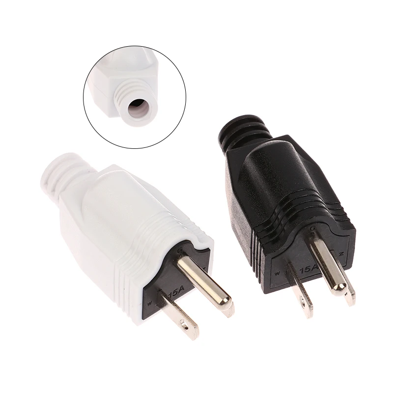 American Detachable Plug American 5-15P AC Electrical Power Male Plug Adaptor Adapter Wire Rewireable Extension Cord Connector