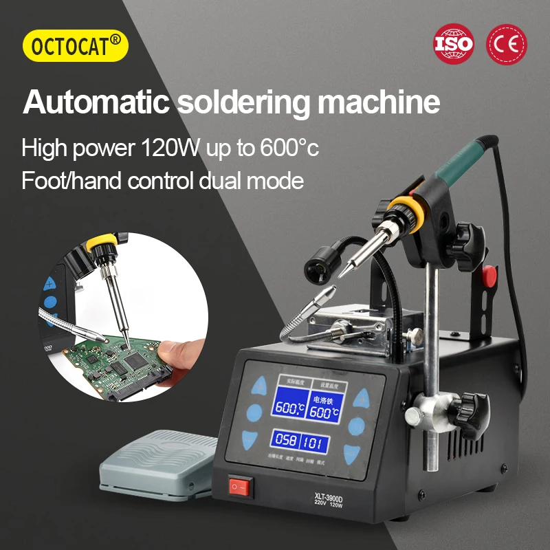 

Автоматическая паяльная машина с регулируемой температурой, ножной ручной контроль, быстрый нагрев, цифровой дисплей для ремонта телефона и компьютера