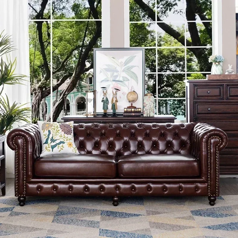 

Designer Luxury Sofa Chair Genuine Leather Loveseat Modern Leather Sofa House Lounge Canape Salon Living Room Furniture