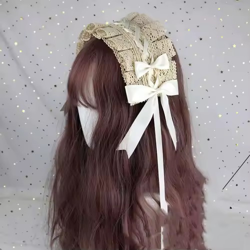 Lovely Bowknot Sweet Lolita Lace Flower Hair Hoop Anime Maid Cosplay Headband Headwear Accessory Hand Made Wholesale - Image 6
