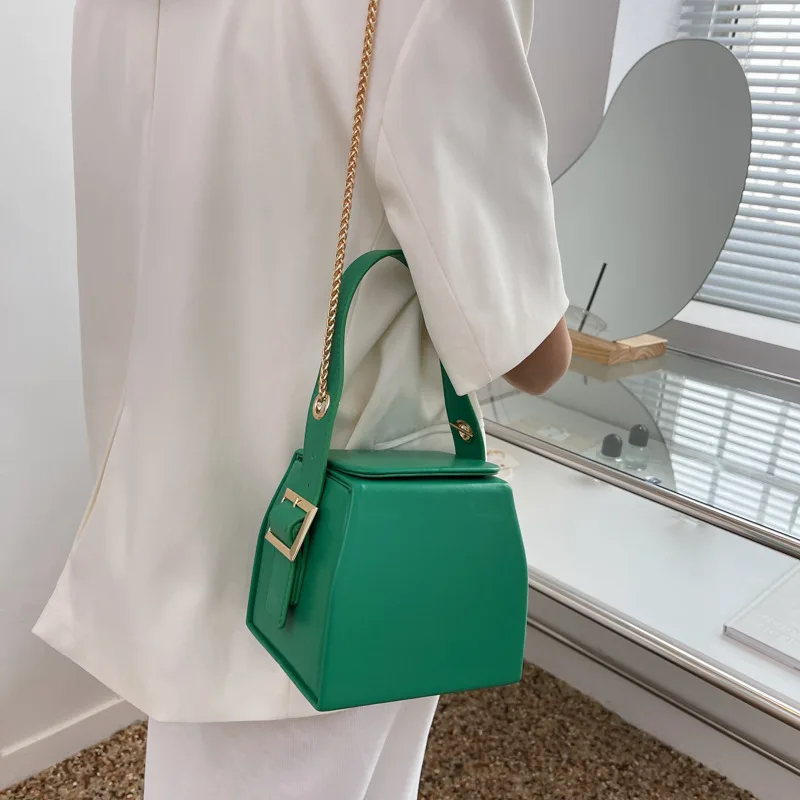 Fashion Leather Small Shoulder Crossbody Bag Women\'s Square Box Handbag 2023 Daily Commute Bag Luxury Party Wedding Clutch Purse