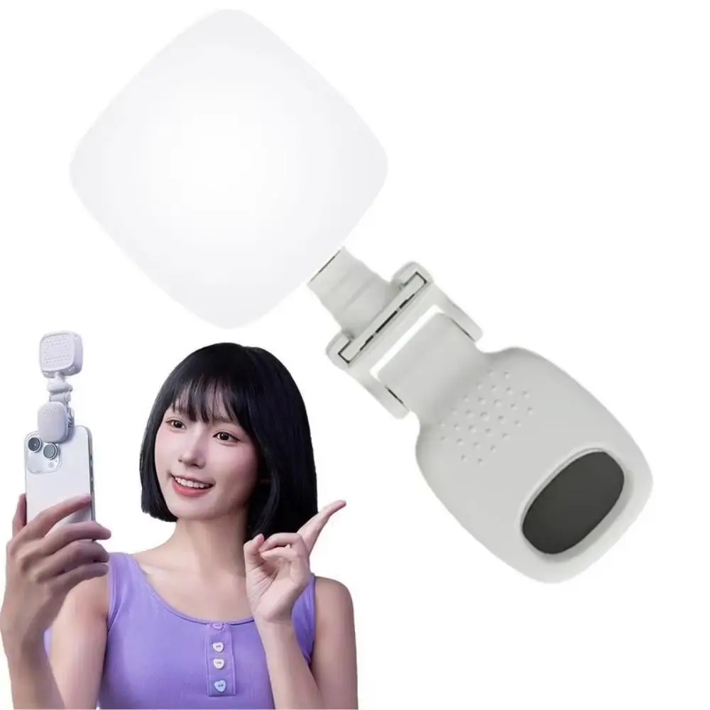 Clip on Portable LED Selfie Light 3 Color Light Removable Camera Fill Lamp Adjustable Brightness Soft Light Mini LED Flashes