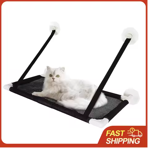 Cat Hammock Bed Breathable Deck Window Suction Cups Seat Cat Shelves Sunbath Hammock Bed for Cat Hold UP to 10KG 22lbs