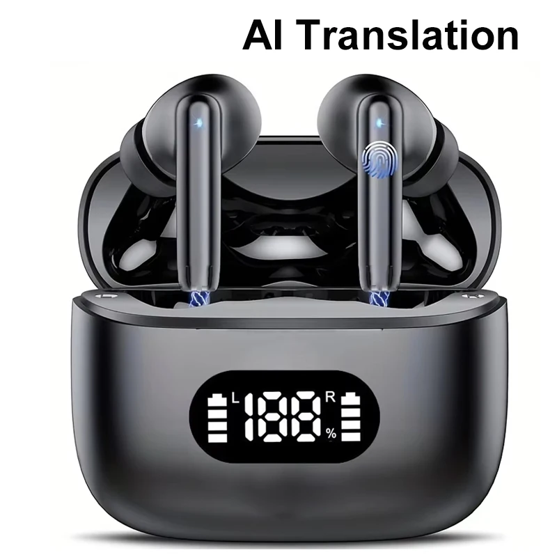 UYUXIO Real Time AI Language Translator Earphone 3 in 1 Translating Earbuds with 144 Languages Accents Headphone Ear Buds