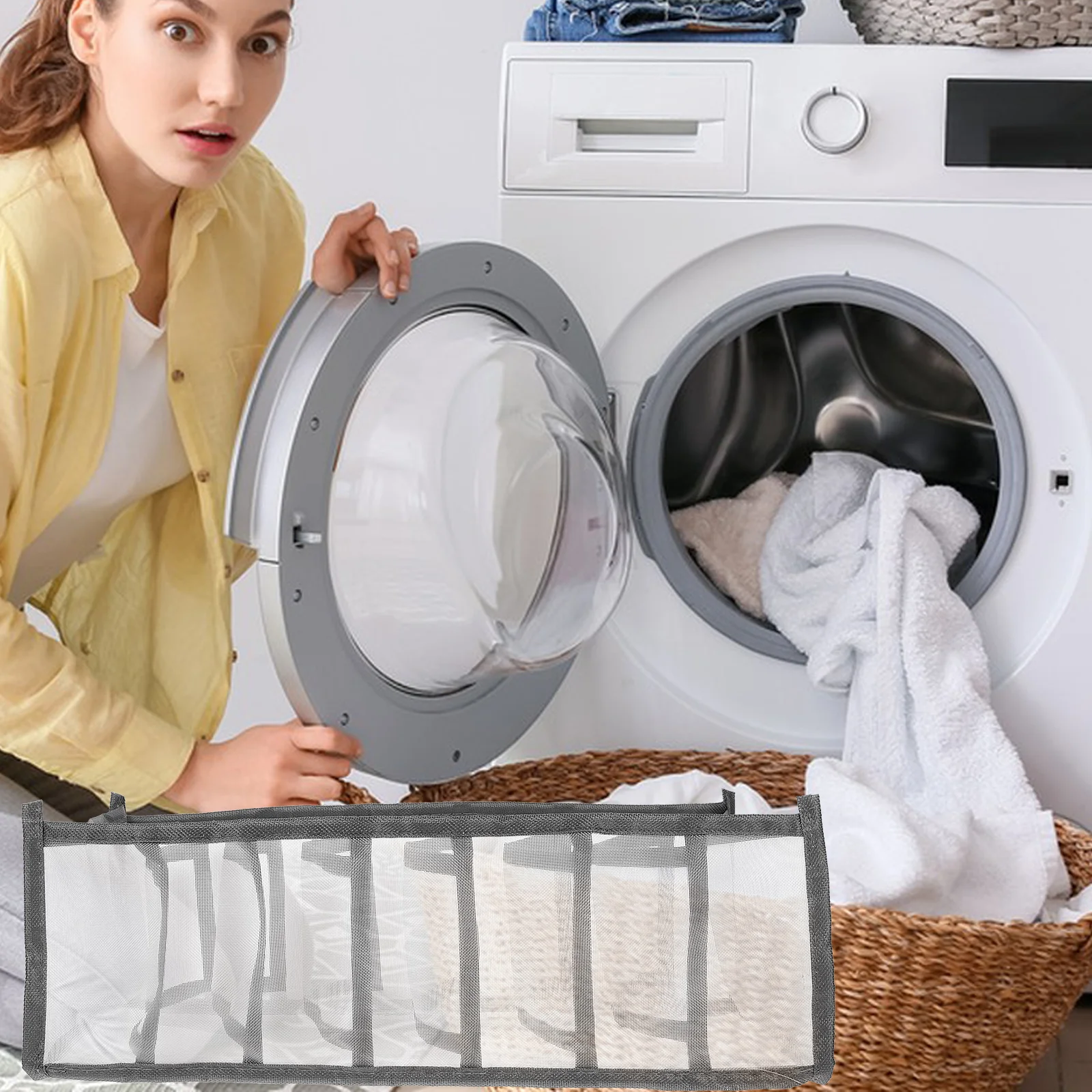 

2Pcs Underwear Organizer Box 7-Grid Socks Storage Drawer Divider Wardrobe Closet Fabric Storage Case Household Organizer