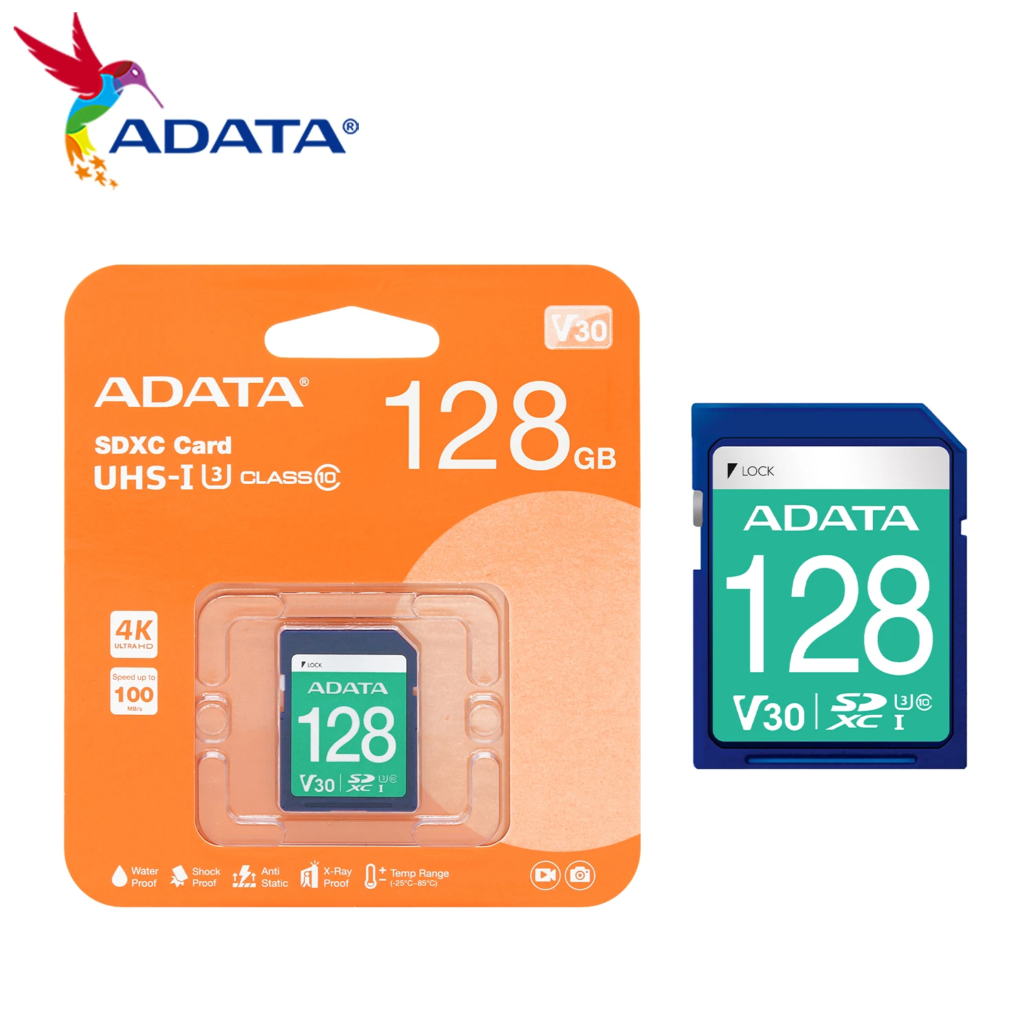 Карта памяти ADATA SDXC UHS-I U3, класс 10, карта памяти SD 64 ГБ, 128 ГБ, 256 ГБ, 512 ГБ, V30, U3, карта памяти 4k Ultra HD