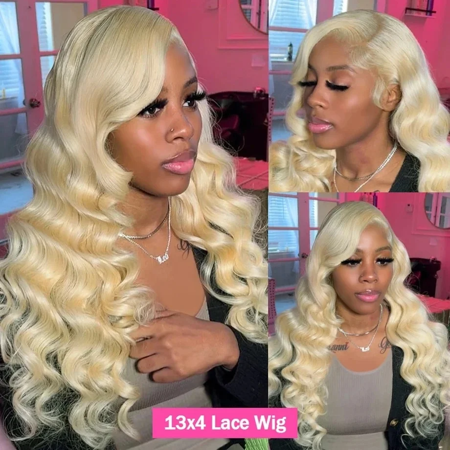 Perruque Lace Front Wig Body Wave sans colle naturelle, cheveux blonds, 13x6, HD, 4x4, 13x4, pre-plucked, avec baby hair, 30 pouces