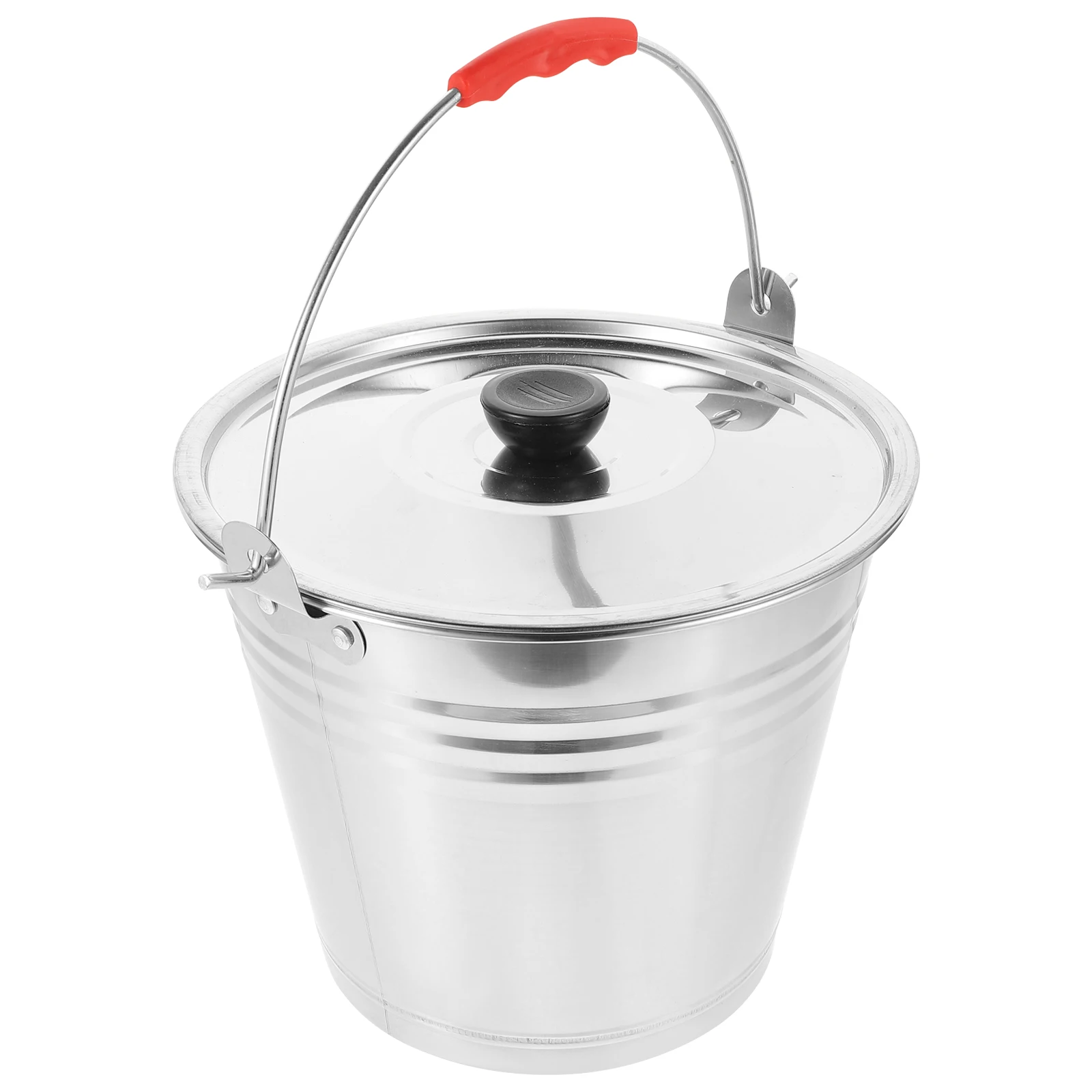 

Stainless Steel Bucket 22CM Thick Iron Milk Storage Container Multi purpose Household Water Bucket Pet Supplies