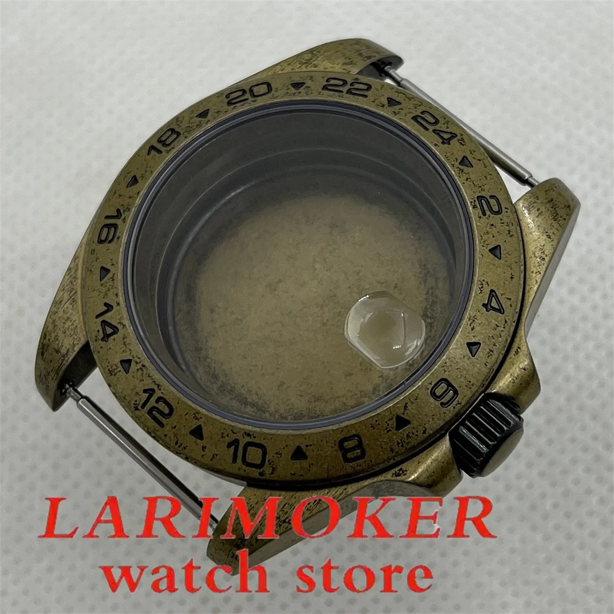 

NH35 Retro Bronze 40mm case 24 hours GMT Standard time Steel bezel Sapphire Glass NH34 NH35 NH36 NH38 39 ETA2824 PT5000 movement