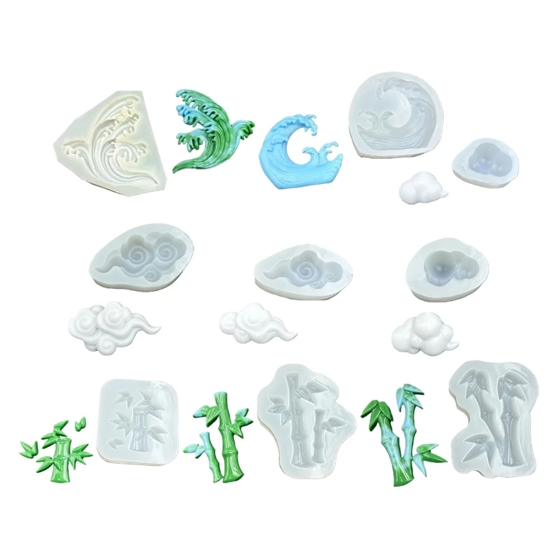 

Легкая силиконовая форма для шоколадных кубиков льда, поделки из смолы, 12, 70 г, безопасный для пищевых продуктов, материал, облако, океан, бамбук, вдохновленные формы