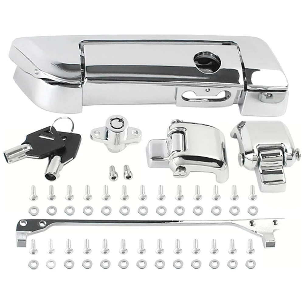 

Motorcycle Chrome Pack Trunk Latches Key Hinges For Harley Tour Pak Touring Electra Road Street Glide Ultra-Classic 2014-2024
