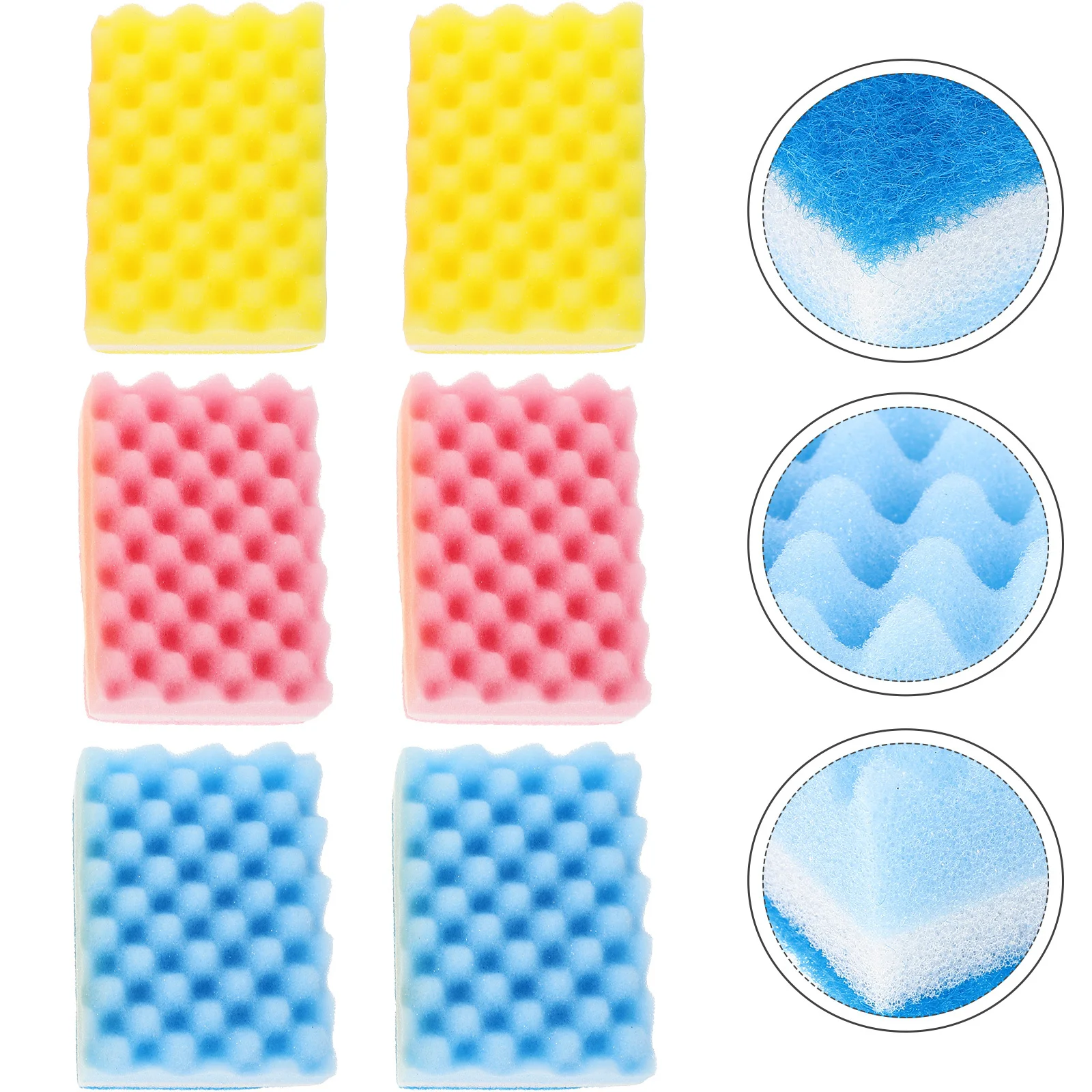 

6Pcs Cleaning Sponge Unique Rippled Design Breaks Up Dirt Fast Absorbing Stronger and Longer Lasting Than Standard Sponges Dish