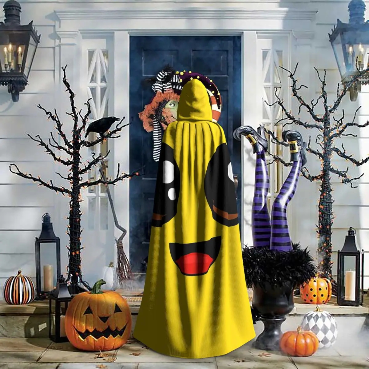Banana Peely Battle Royale Character Long Hooded Cloak Witch Medieval Costume Cosplay Cape HalloweenVampire Adult Unisex view 6