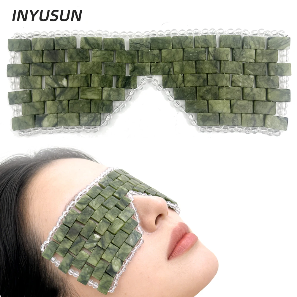 Masque pour les yeux en Jade, dispositif de Massage Portable et pratique pour le Relaxation des yeux et les soins du visage, 1 pièce