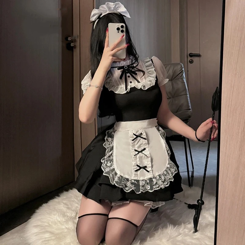 

Anime Cosplay Costumes Maid Outfit For Women Lolita Dress Halloween Costumes With French Apron Japanese Maid Classic Maid Set