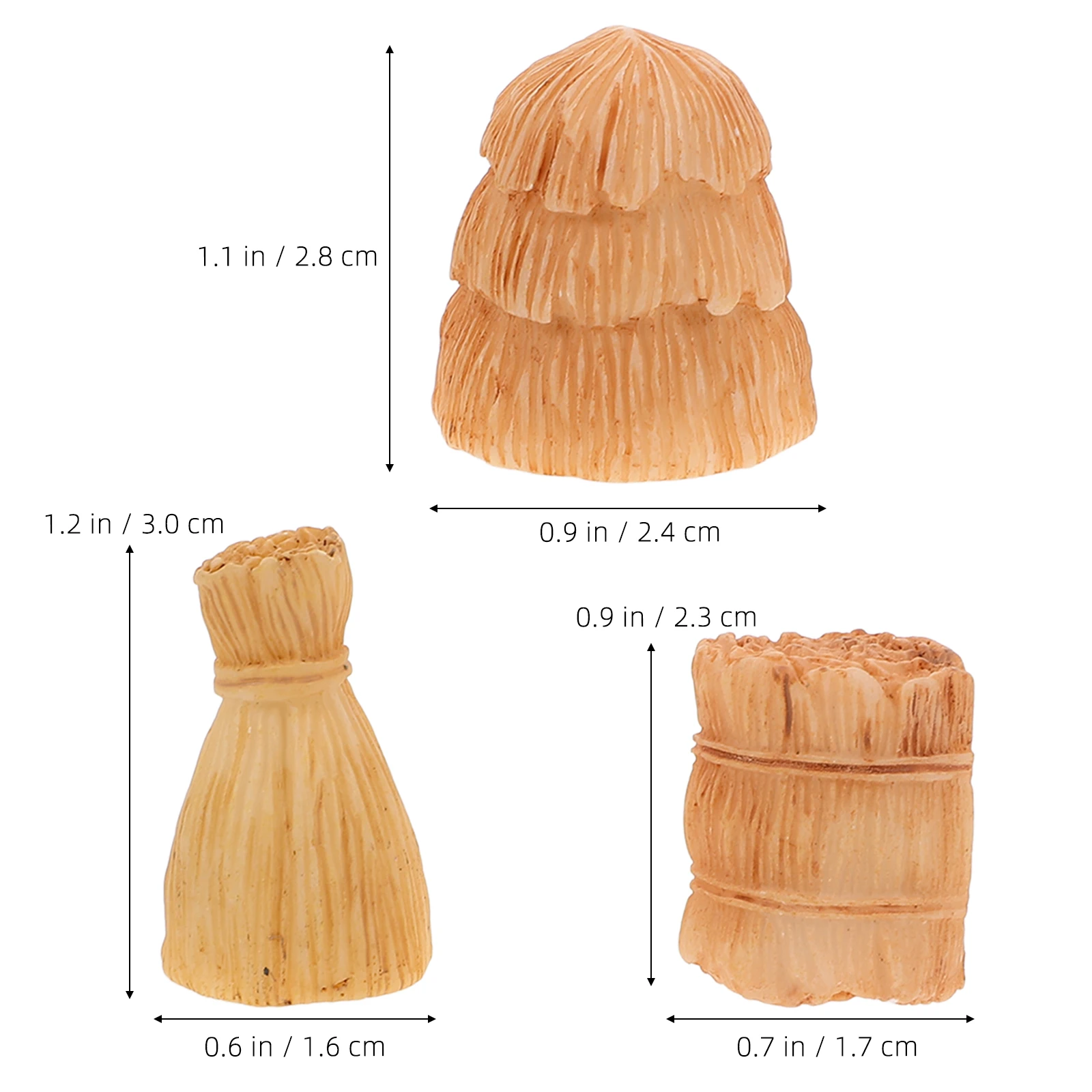 

12 Pcs Straw Ornaments Hay Bales Decorative Mini Landscaping Crafts Fake Hay Table Autumn Durable Plastic Realistic Design