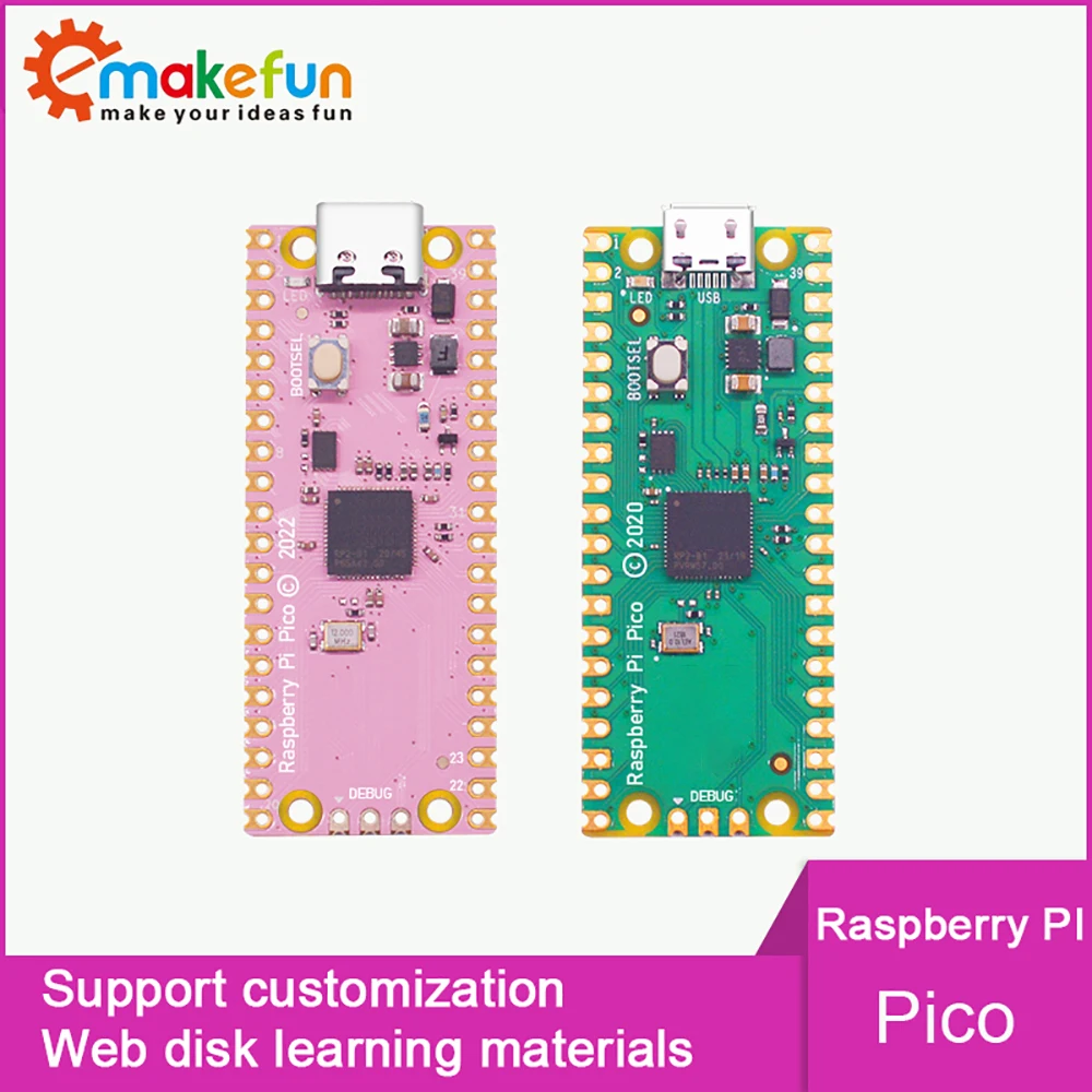 Emakefun Raspberry Pi Pico Board Rp2040 Dual-Core 264Kb Arm Low-Power Microcomputers Krachtige Cortex-M0 + Processor