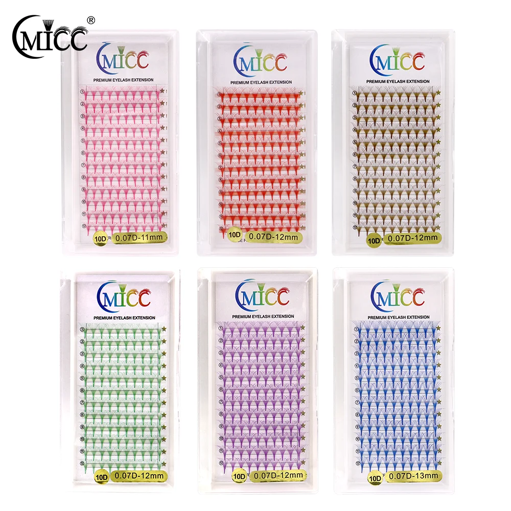 

Фанаты CMICC 120, красочные готовые объемные веерные ресницы, 10D тонкие тонкие заостренные базовые русские объемные вееры, наращивание ресниц
