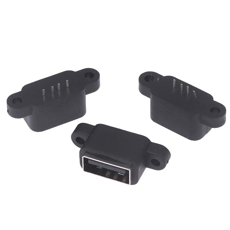5pcs Waterproof USB 2.0 Charging Data Tail Plug-in 4 Pin USB Interface Port USB2.0 Connector Plug Jack Socket PCB Dock