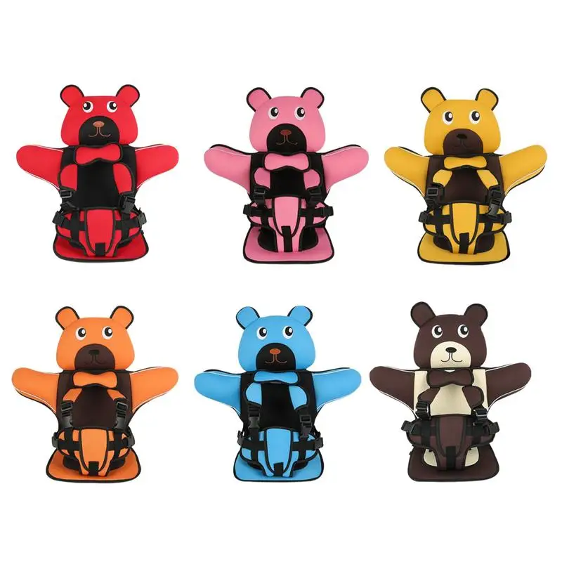 Child Safety Seat Mat Travel Auto Seat Cushions Cute Bear Mat Protection Baby Car Seat Cushion Adjustable Stroller Seat Pad