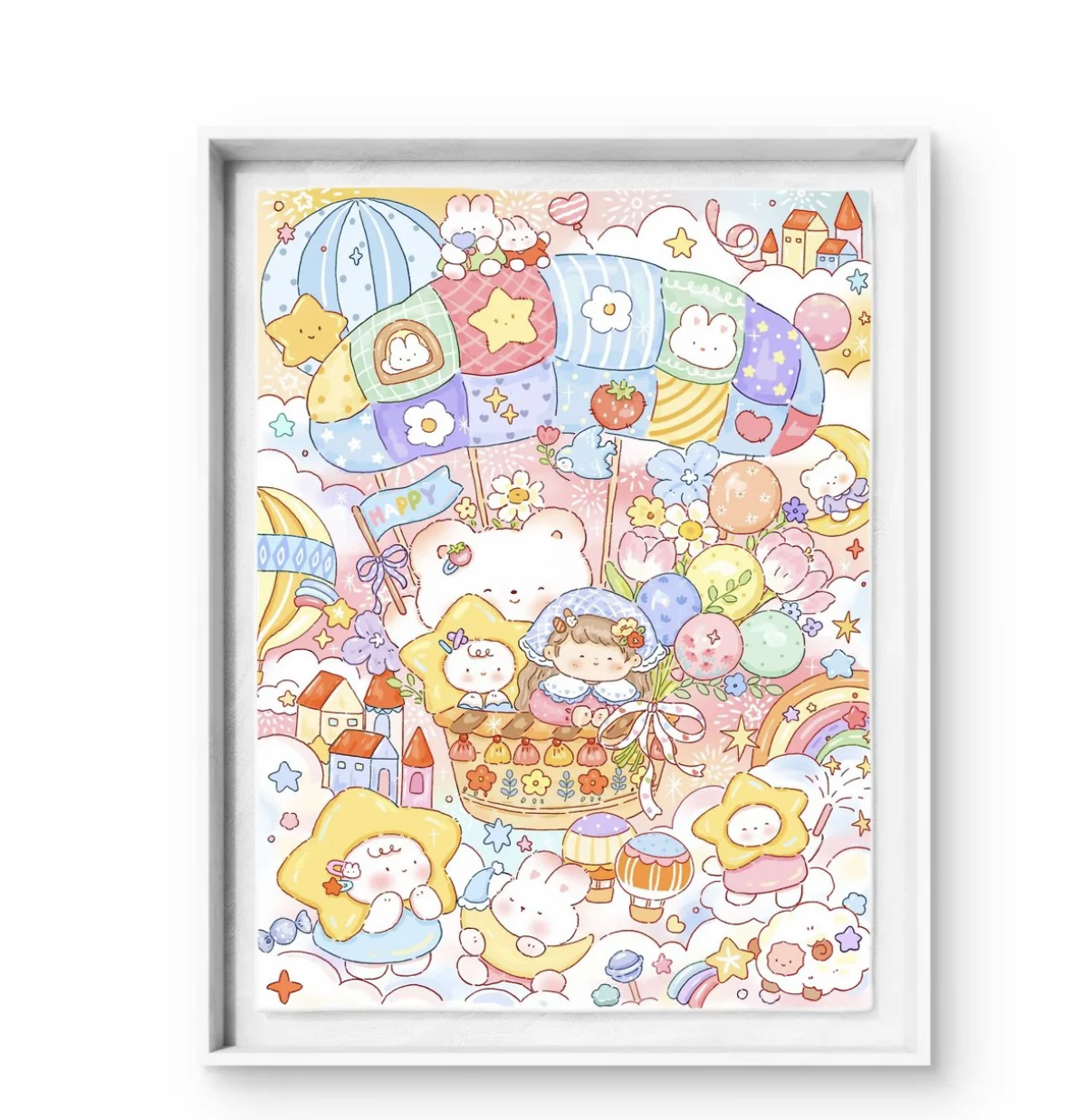 

9ct 100x75cm Hot Air Balloon Cartoon Embroidery DIY Printed Kits Cross Stitch Needlework Set Home Decor Crafts 62 Colors