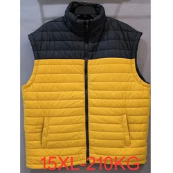 Solid Vest Men Fashion Sleeveless Jackets 15XL Plus Size Vests Autumn Winter Camo Vests Coat Male Big Size 12XL 210KG