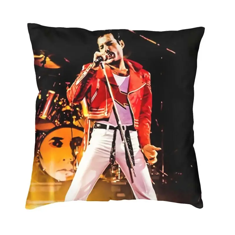 British Rock Band Freddie Mercury Throw Pillow Cover Home Decorative Custom Singer Songwriter Cushion Cover 45x45cm Pillowcover