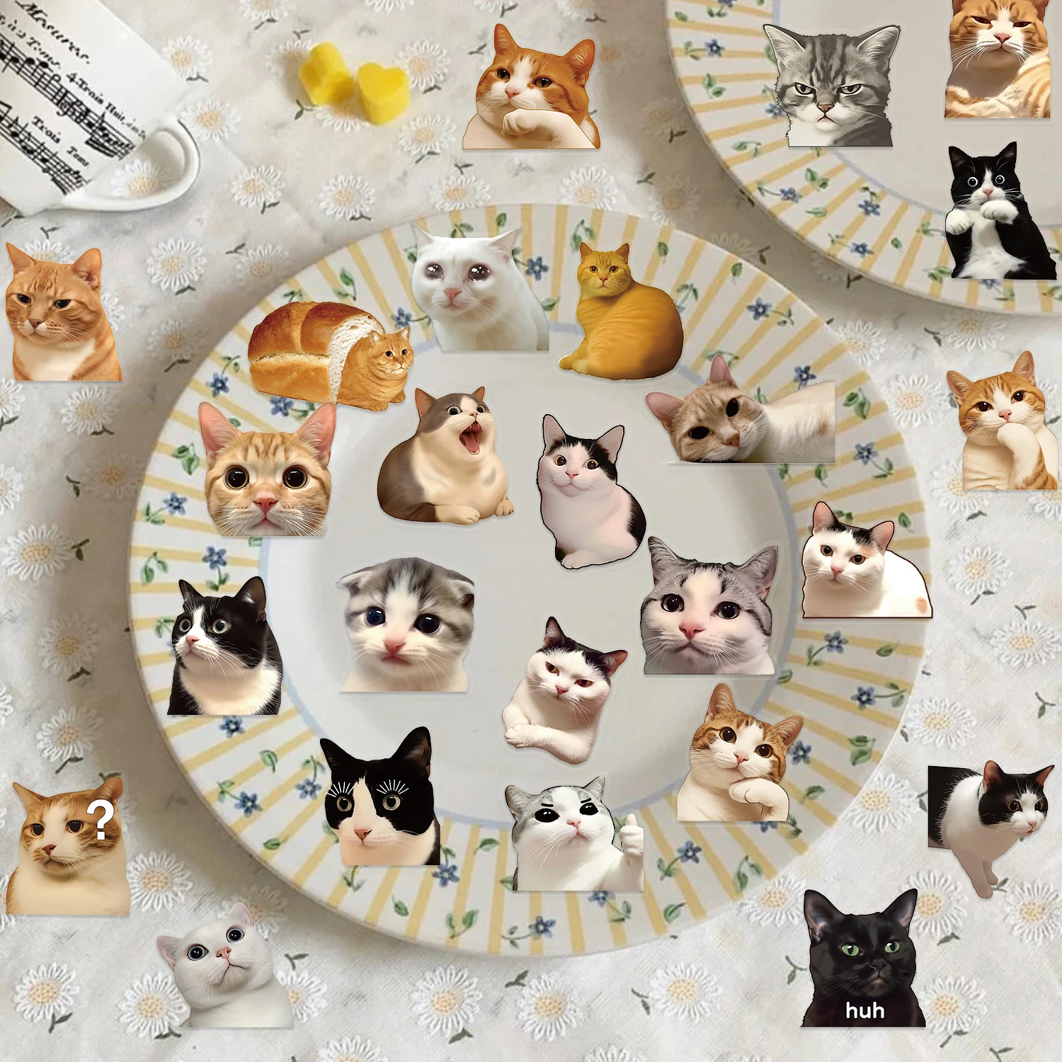 50/100 pezzi simpatici gatti divertenti adesivi trasparenti animali graffiti scrapbooking telefono skateboard pacchetto di decalcomanie fresche impermeabili