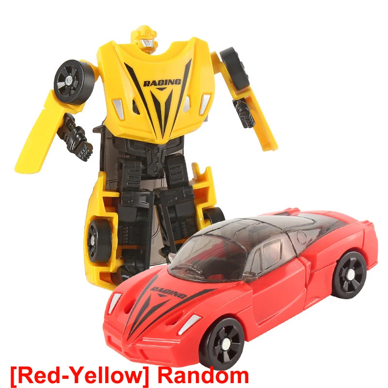 HOT SALE Children\'s Transforming Toy Car & Robot 2 In 1 Mini Manual Deformation Car Toy Pocket Robot Model Boy\'s Birthday Gift