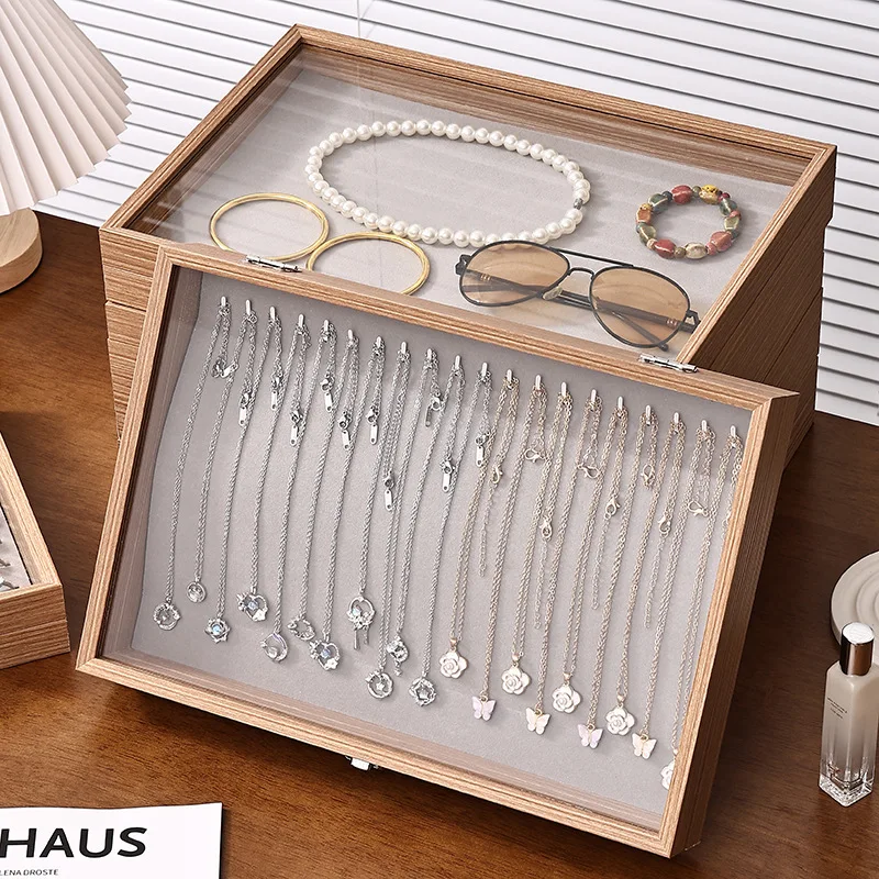 

Rosewood Jewelry Storage Box Ring Earrings Necklace Bracelet Box Solid Wood Large-capacity Anti-oxidation Jewelry Display Box
