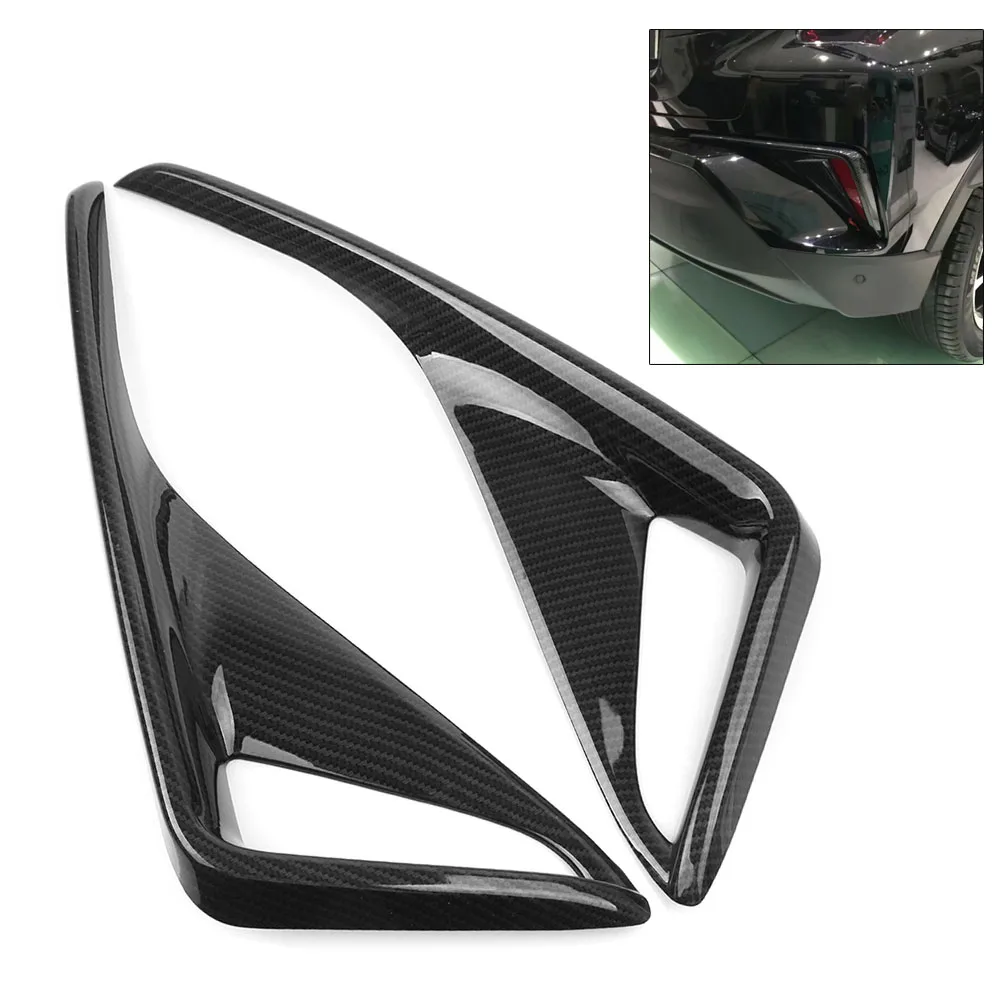 

Carbon Fiber Styling Car Rear Fog Light Cover Trim Decoration For Toyota CHR 2016 2017 2018 / C-HR 16 17 18 2Pcs