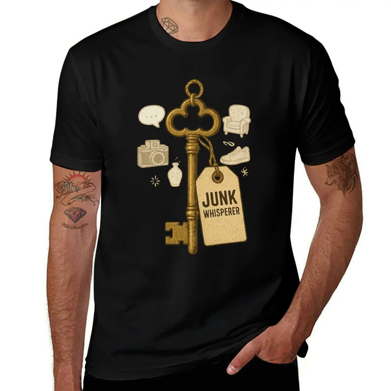 Vintage Junk Whisperer Key Retro Style T-Shirt gifts for boyfriend oversizeds Funny t-shirt blacks mens shirts graphic tee
