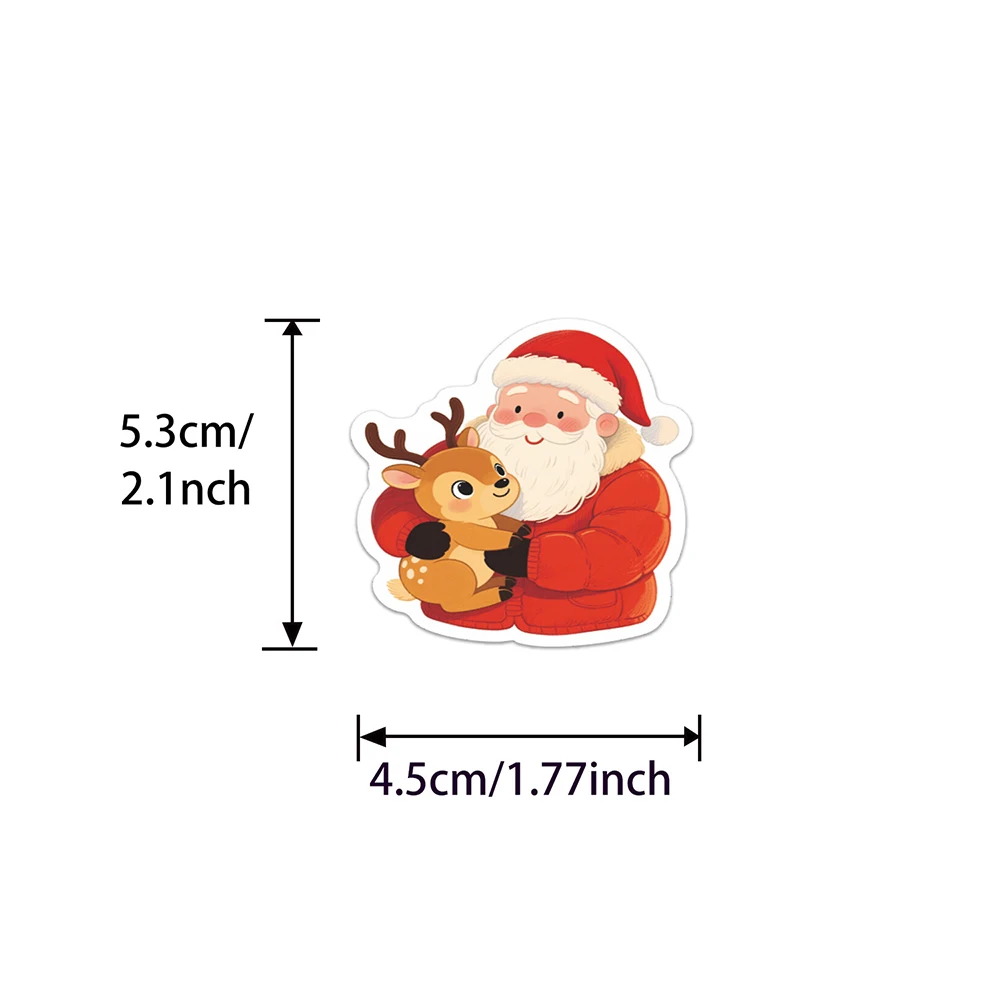 10/30/50/100 قطعة Kawaii عيد الميلاد الحيوان الكرتون ملصقات لطيف الثعلب القط الكلب الكتابة على الجدران ملصق حقيبة الكمبيوتر المحمول الهاتف الشارات التعبئة